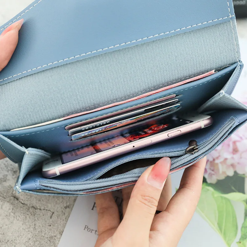 Fashion Long Women's Wallet Female Purses Coin Purse Card Holder Wallets Pu Leather Clutch Money Bag Purses Card Holder Wallet