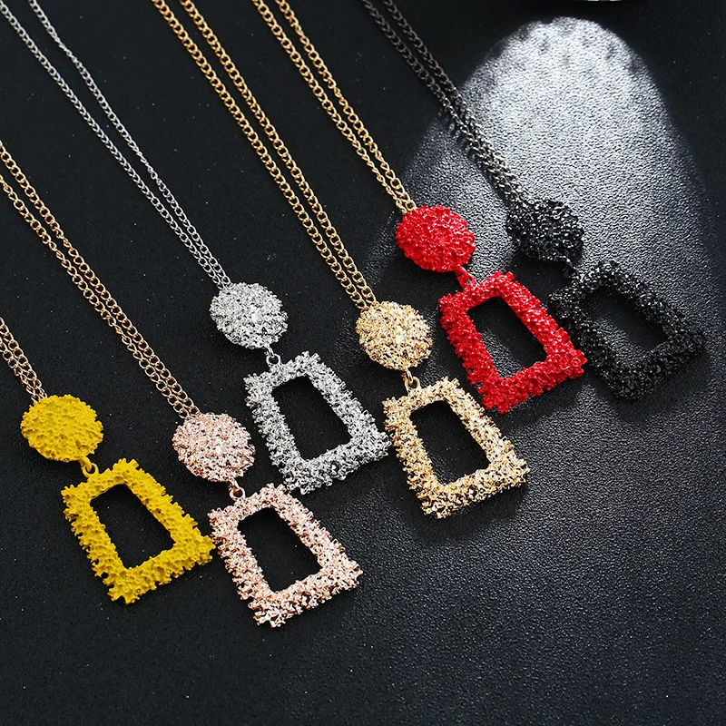 Женское металлическое геометрическое ожерелье QTWINDY длинное богемное колье