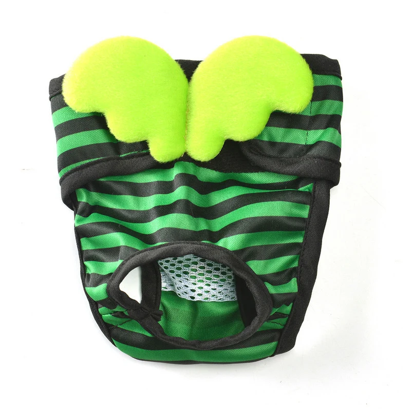 

Pet Dog Stripe Physiological Pants With Wings Washable Female Dog Panties S-XL Small Dogs Washable Sanitary Shorts Letter Panty