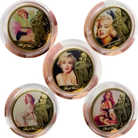 super star marily monroe gold collectible coins pretty lady challenge coin commemorate beautiful woman antique coins gifts