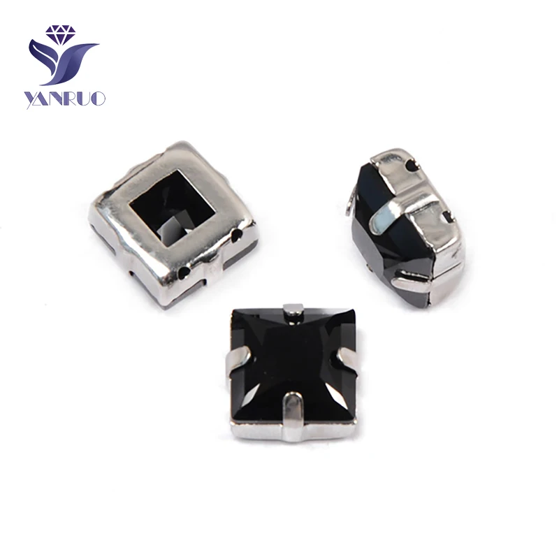 Yanruo 4447 все Джет-гематиты разного размера принцесса квадратный Кристал острый