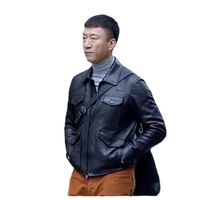 autumn winter new asian size s 5xl leather leather mens short lapel top layer cowhide motorcycle jacket youth coat slim trend