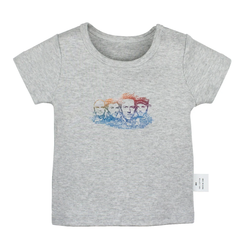 Bon Jovi Rock Band Coldplay ROCK MUSIC BAND Design Newborn Baby T-shirts Toddler Graphic Solid Color Short Sleeve Tee Tops | Детская