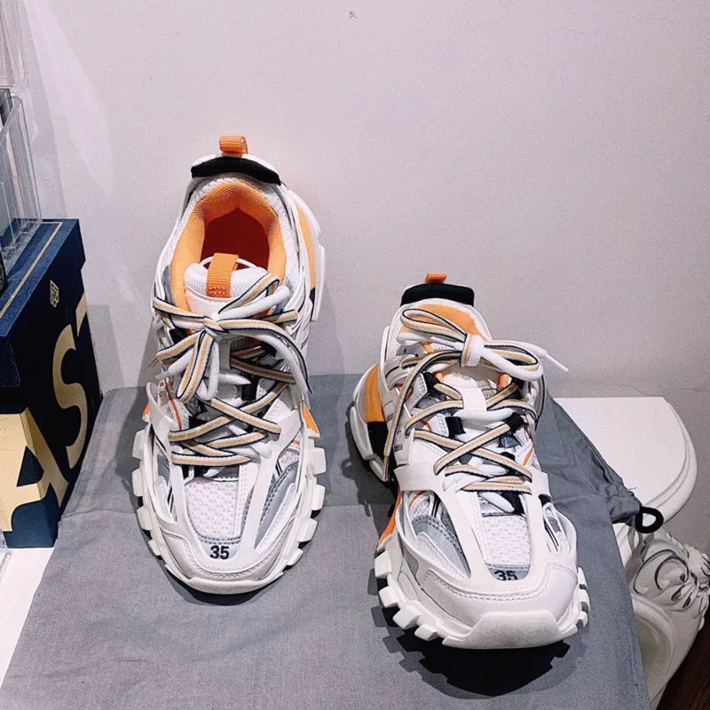 

2020 Reflective Sneakers Women Trendy Chunky Dad Shoe Laces Platform Shoes New Color Matching Camouflage Sneakers Chaussures