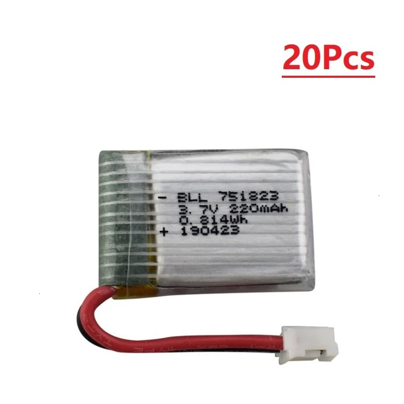 3.7V 220mAh Lipo Battery for HS210 E010 NH010 T36 751823 3.7v Rechargeable battery for JJRC H36 RC Drone Quadcopter Spare Parts - Цвет: Light Grey