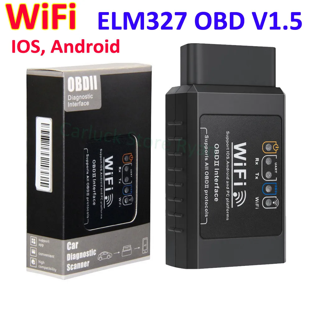 Диагностический сканер ELM 327 V1.5, Wi-Fi, OBD2, для Android/IOS