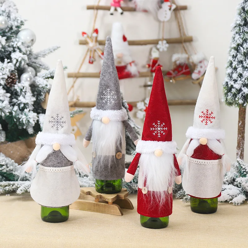 

New Year 2021 Christmas Gift Wine Bottle Cover Santa Claus Wine Bottle Bag Christmas Decorations for Home Christmas Ornaments