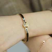 fate love stainless steel stylish women statement bracelet bangles high quality smooth gold color promotion