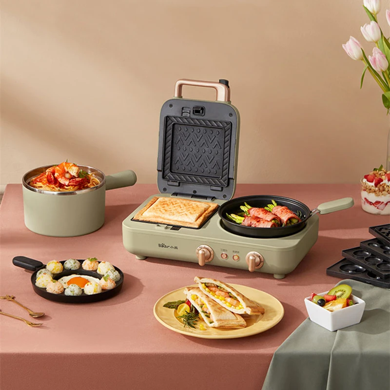 

JRM0326 Bear Sandwich Breakfast Machine Household Food Machine Multifunctional Nine-in-one Toaster Automatic Timer Waffle Pan