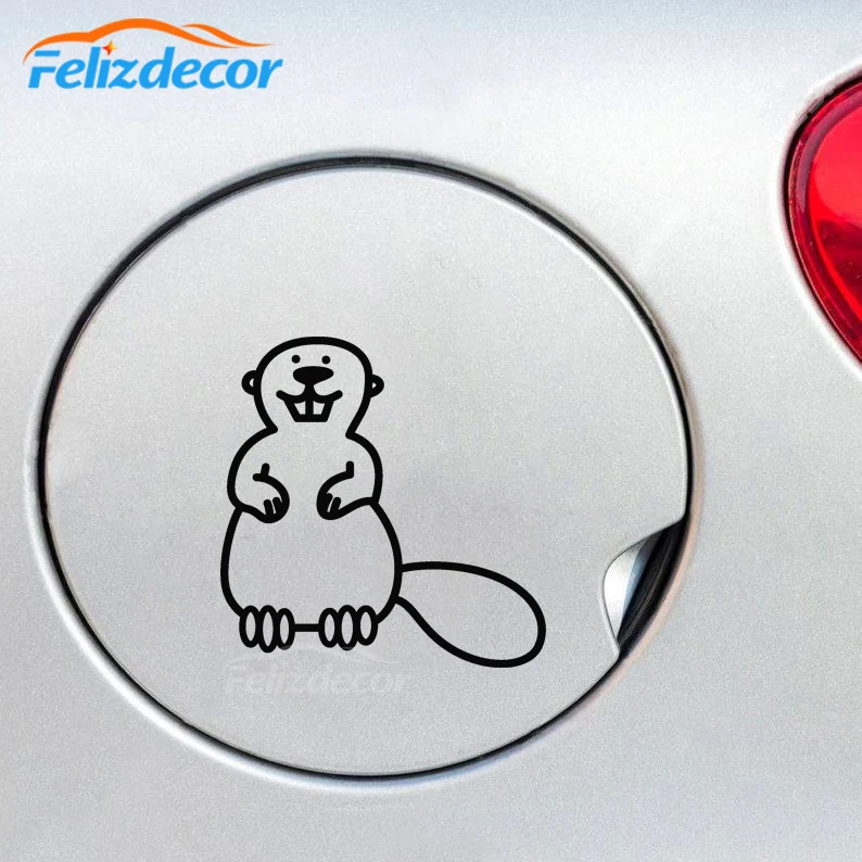 Cute Beaver Is Sitting On The Ground Car Mural For Window Door Vinyl Decals Styling Art Body Sign Stickers ZP0510 | Автомобили и