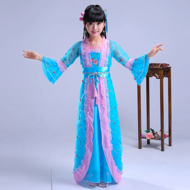 Детский Традиционный китайский костюм древней династии Тан наряд принцессы