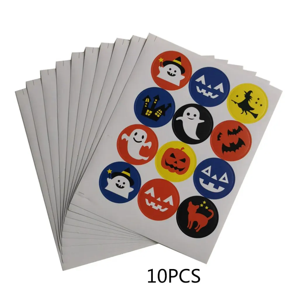 

Halloween Cartoon Biscuit Bag Decoration Self Viscosity Envelope Seal Baking Package Sticker Seal Sticker