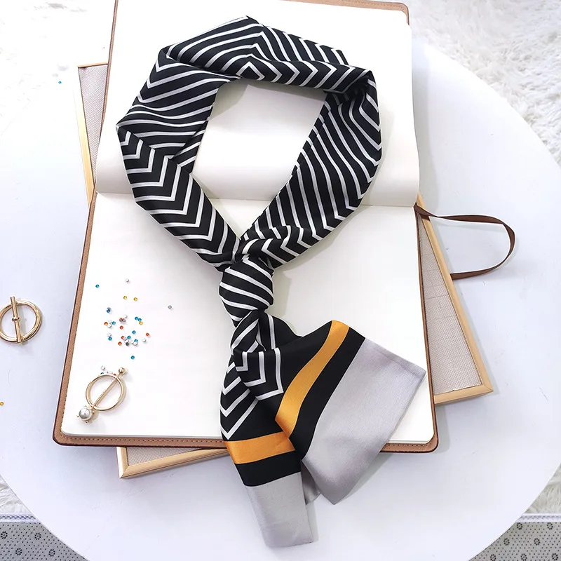 

Spring and Autumn Ins Korea Dongdaemun Small Scarf Female Horse City Double Scarf Professional Long Scarf Ribbon
