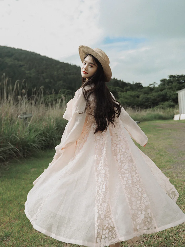 IRINAMS02 коллекция 2019 FW Новое поступление из органзы вышитый Винтажный Длинный