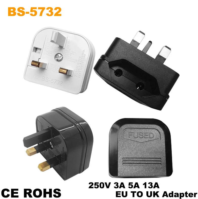 

New Arrival 1Pc European Euro EU 2 Pin To UK 3Pin Power Socket Travel Plug Adapter Converter Eu Plug Adapter