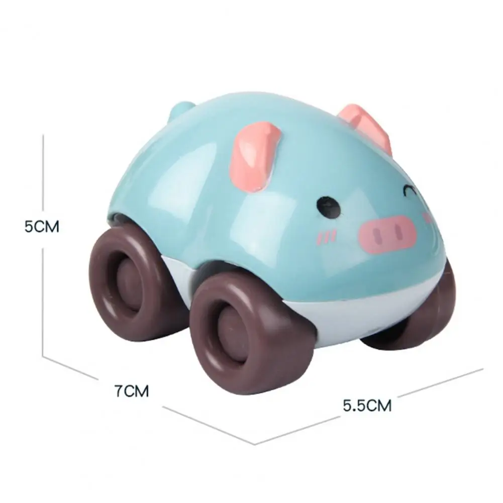 

4Pcs Mini Cute Cartoon Animal Shape Hand Pushing Quick Sliding Magnetic Car Early Educational Kids Gift Toy