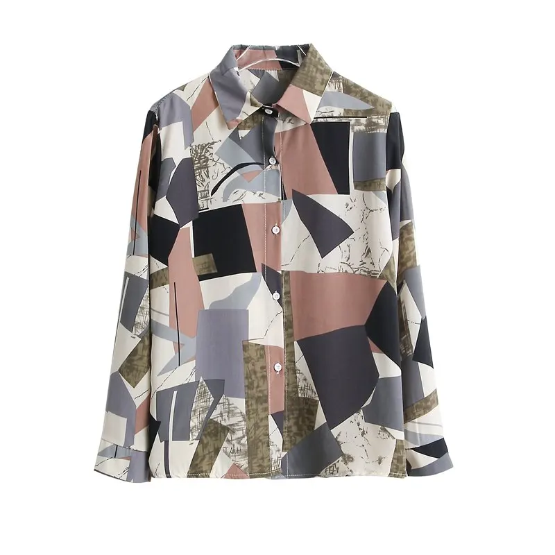 

BornSra 2020 Spring Fashion Chic Patchwork Polka Dots Print Blouses Summer Loose Women Chiffon Shirts Womens Tops and Blouses