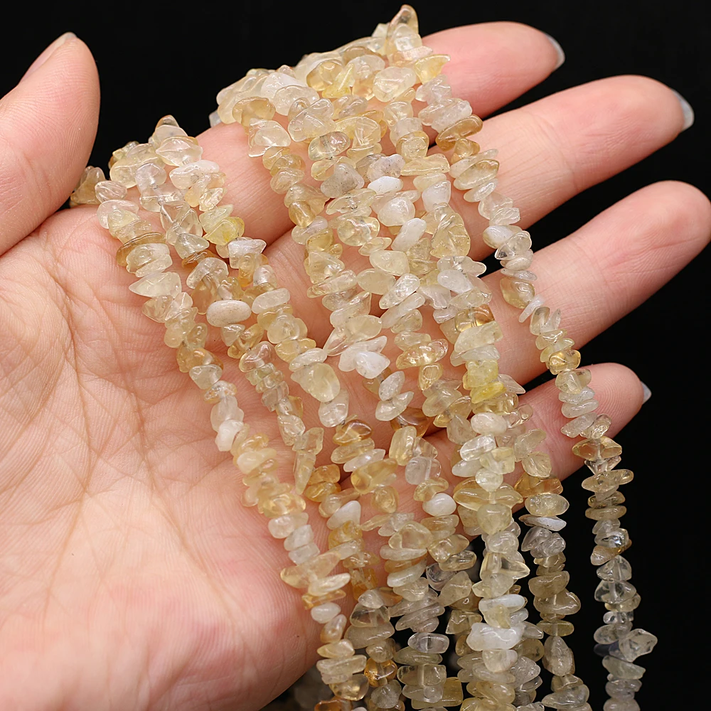 

2021 New Irregular Gravel Stone Beads 40CM Natural Citrines Beads For Jewelry Making Necklace Bracelet Gift 3x5-4x6mm