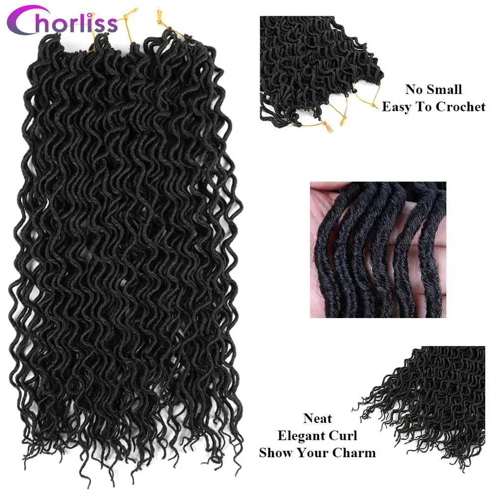 Faux Locs Curly на крючках косички волосы с эффектом деграде (переход от синтетические