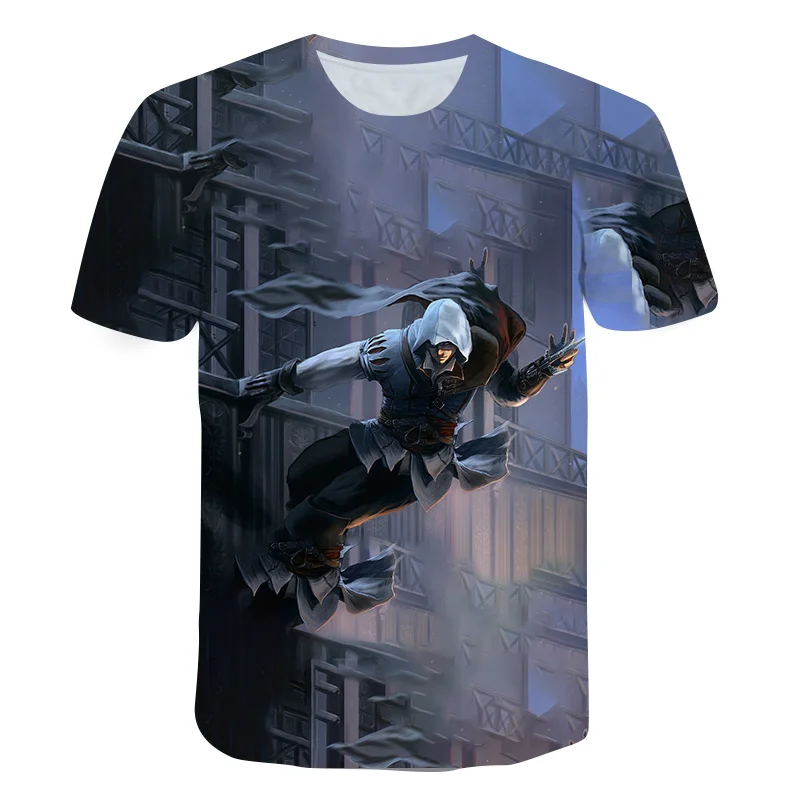 

Summer New Men's T-shirt Assassin Anime 3D Printing O-neck Shirt Clothing Street Fashion XXS-6XL Casual Top