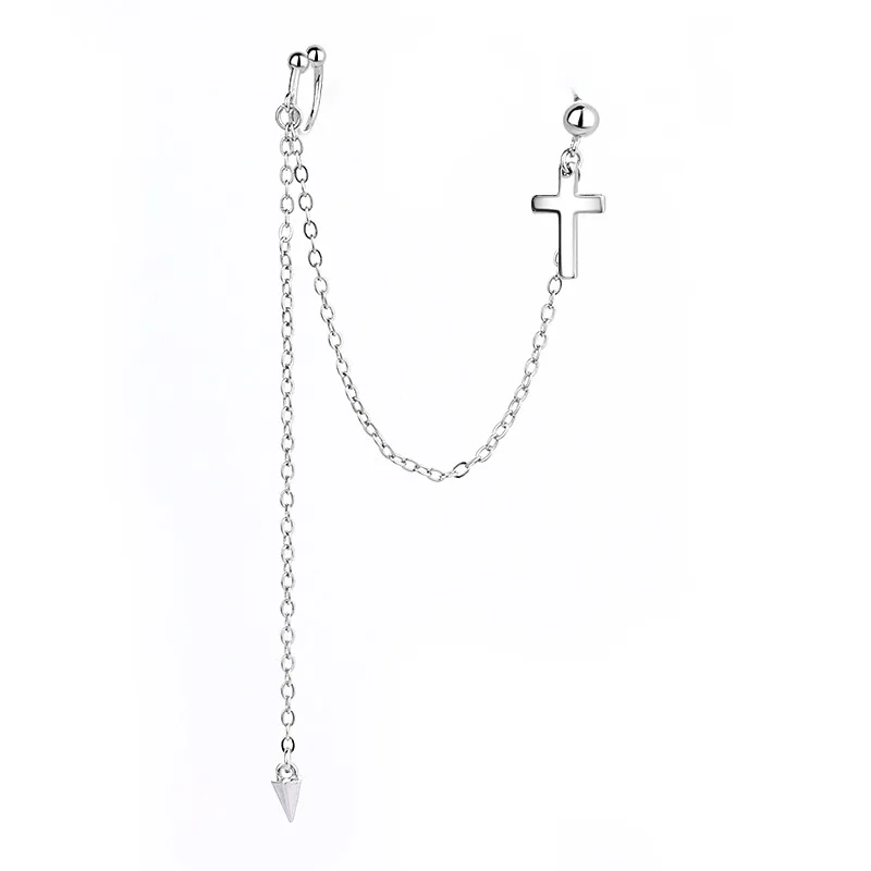 

Fashion Earing For Women Silver Color Cross Modern Metal Christian Chain Drop Dangle Earrings Vintage Jewelry Girls Gift
