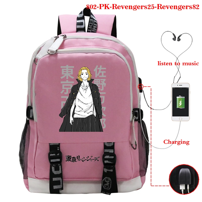 

Tokyo Revengers Anime School Book Bag Fashion Usb Backpacks Girls Travel Backpack Revengers Children Schoolbag Mochila Escolar