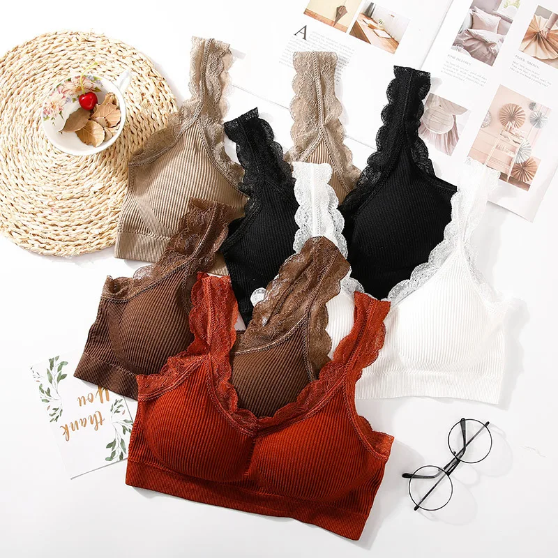 Бюстгальтер женский кружевной без косточек с чашками пуш-ап | Женская одежда