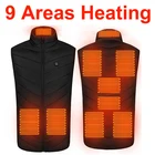 Жилет с подогревом 9 зон для мужчин, женщин, мужчин, куртка с электрическим подогревом, куртка, жилет с подогревом, мужской тактический жилет