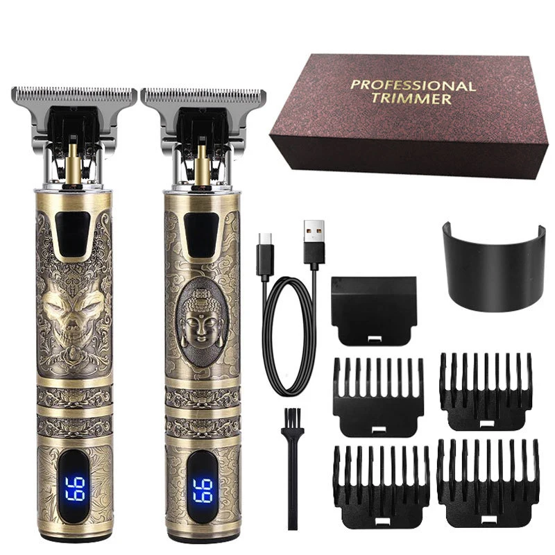 

Electric Scissors Household USB Rechargeable Hair Trimmer Electric Pusher Metal Ancient Buddha Men Electric Barber Hair Shaving