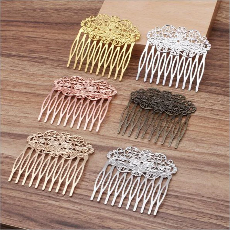 

1pcs 55x60mm Flower-Shaped Hairpins Hair Sticks 10 Teeth Comb Hair Hairpin Needle Headwea Jewelry Findings DIY Hair Accessories