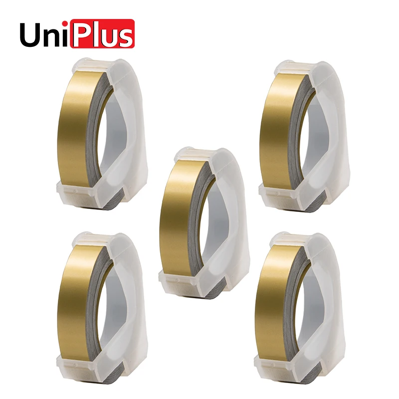 UniPlus Gold Ribbons for Dymo 3D Label Printer Typewriter Embossing 9mm Labeling Tapes 5 Rolls Maker Paper Sticker | Компьютеры и офис