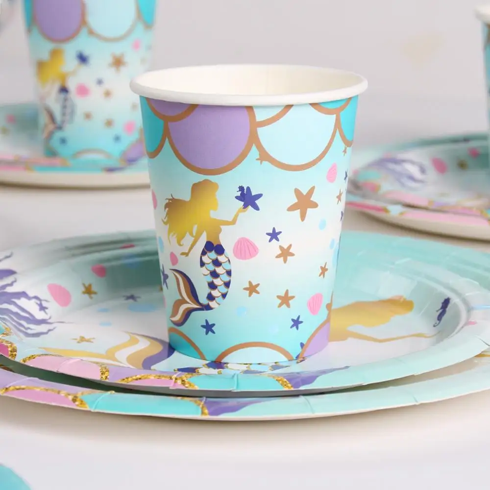 16 шт. одноразовые тарелки для детского дня рождения|Одноразовая посуда