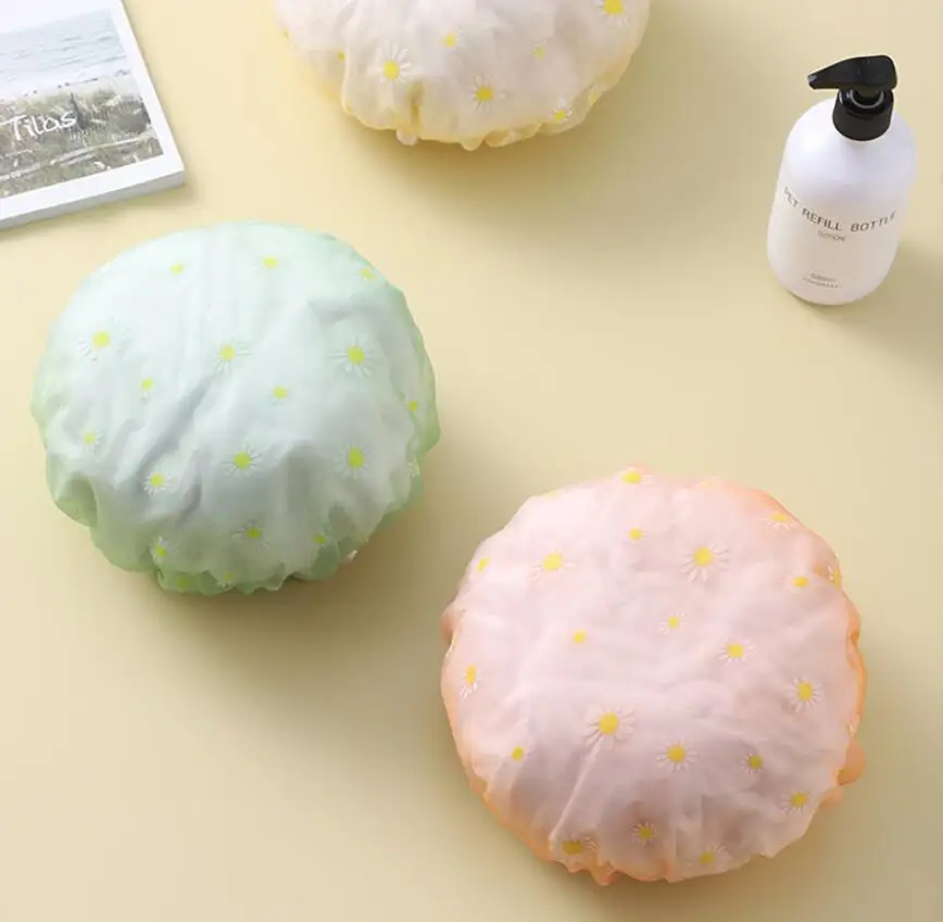 

2022 Creative Shampoo Hat Cartoon Waterproof Bath Cap for Female Adult Cute Satin Beauty Double-layer Printing Shower Cap