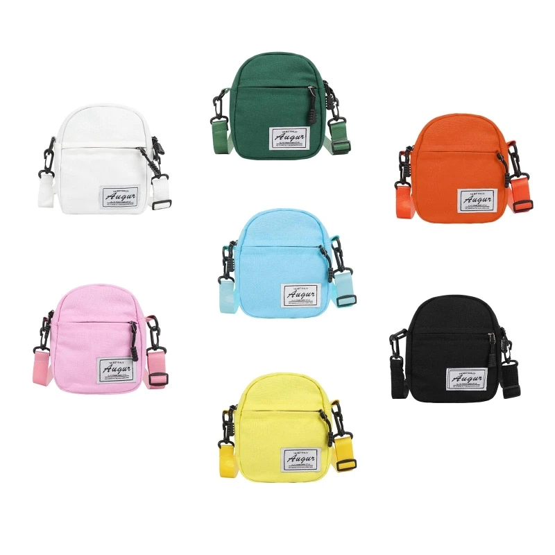 

Women Small Canvas Shoulder Bag Female Mini Fashion Solid Crossbody Bags Zipper Purse Women's Bags Small Satchel
