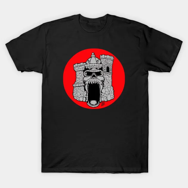 Men t-shirt Broskull Logo V.2 Grey Castle with Red Sun Small Name tshirt Women t shirt | Мужская одежда