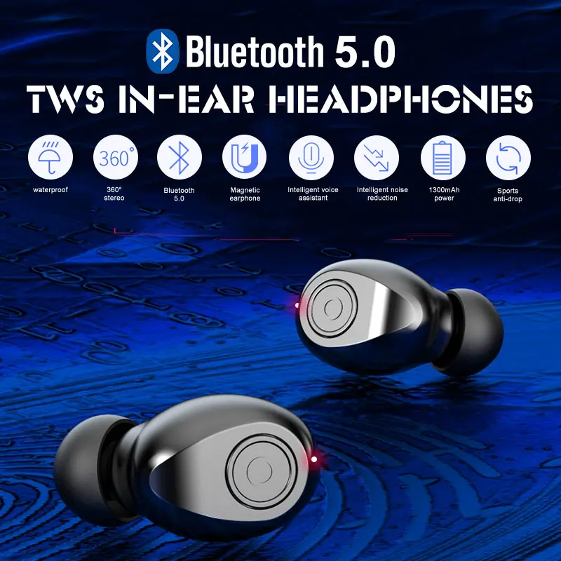 TWS 5,0 беспроводные наушники Bluetooth беспроводные наушники-вкладыши гарнитура стерео Noice снижение зарядки коробка power Bank