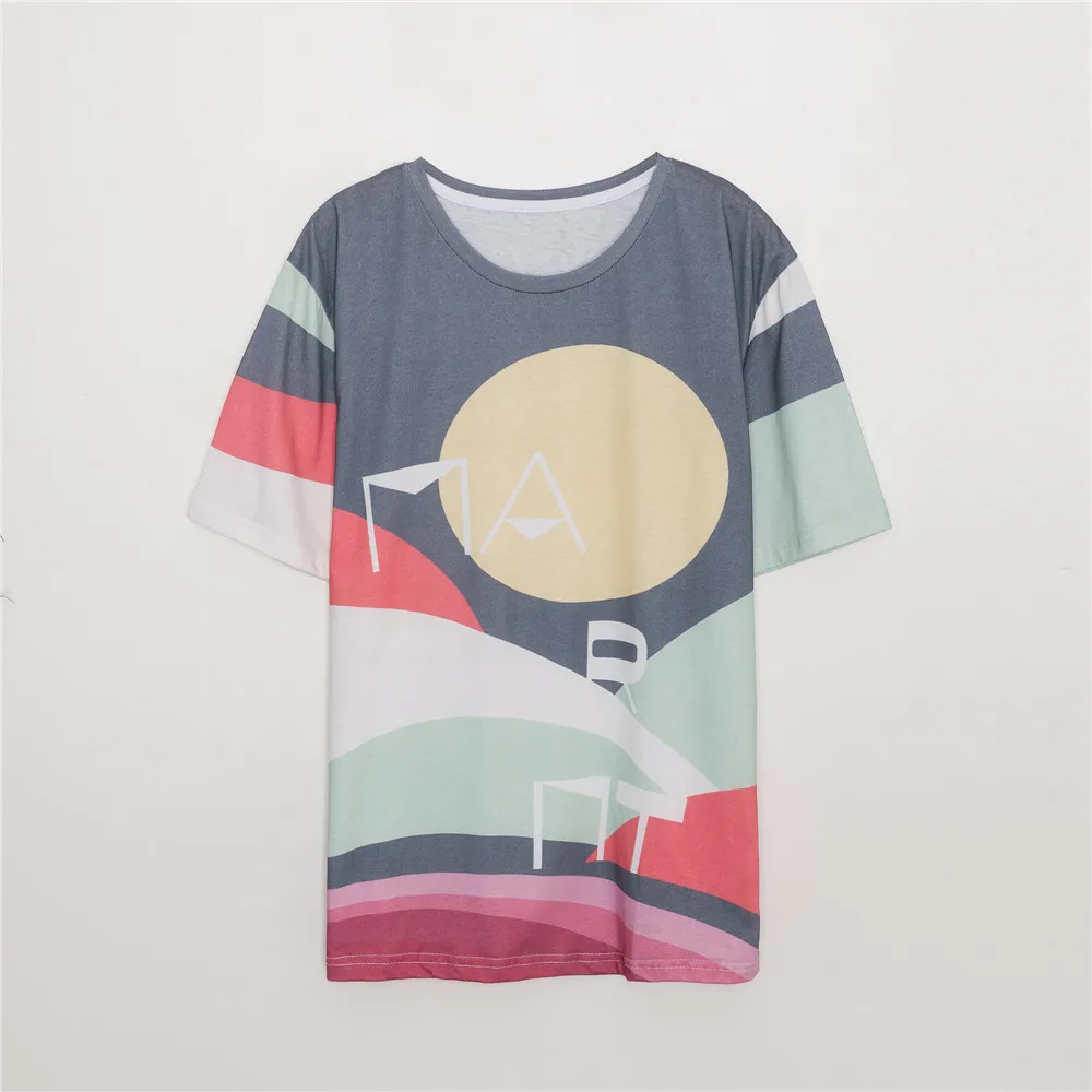 

2020 New T-shirt Women T-shirt Spring / Summer Fashion Casual White Cotton Loose Color Printing Short Sleeve T-shirt Top
