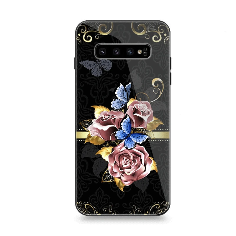 Чехол для телефона Стекло samsung A70 A50 A30 A40 A20 A60 A10 S7 край S8 S9 S10 плюс бабочка белый