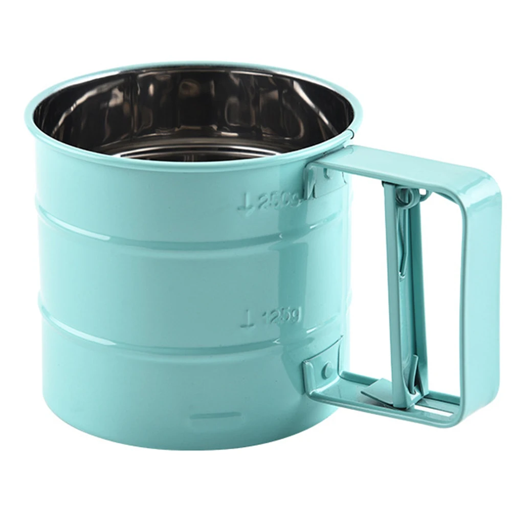 Flour Sifter Handheld Sieve Semi Automatic Stainless Steel Kitchen DIY Filter Sugar Home Cake Baking Hand Crank Fine Mesh | Дом и сад
