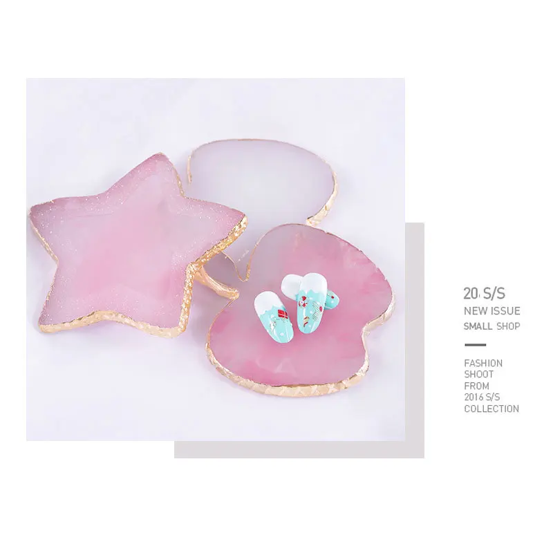 

1Pc Apple/heart/star shape Resin Nail Color Paint Palette Drawing Natural Pink Color for Nail Color Mixing Display Nail Art Tool