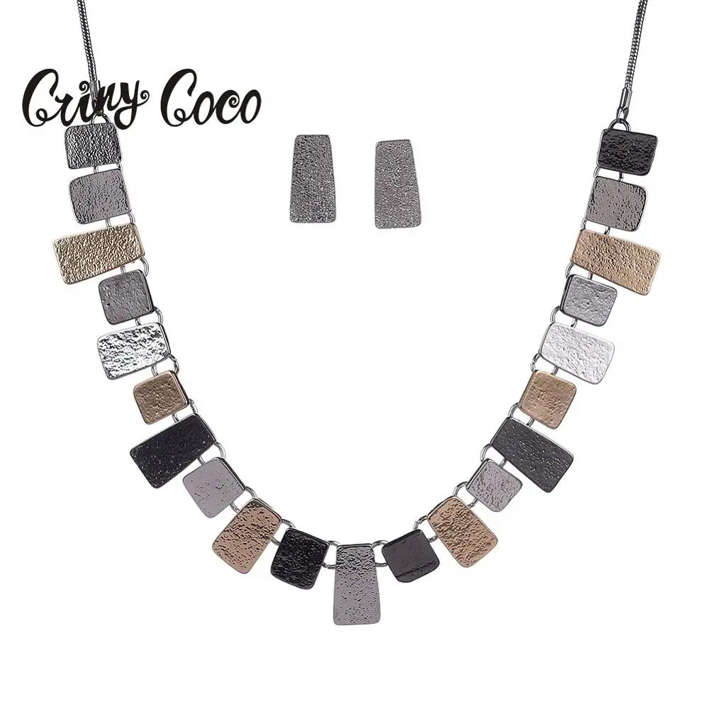 Cring Coco хит продаж квадратная ключица змеиная веревка ювелирные наборы Женский
