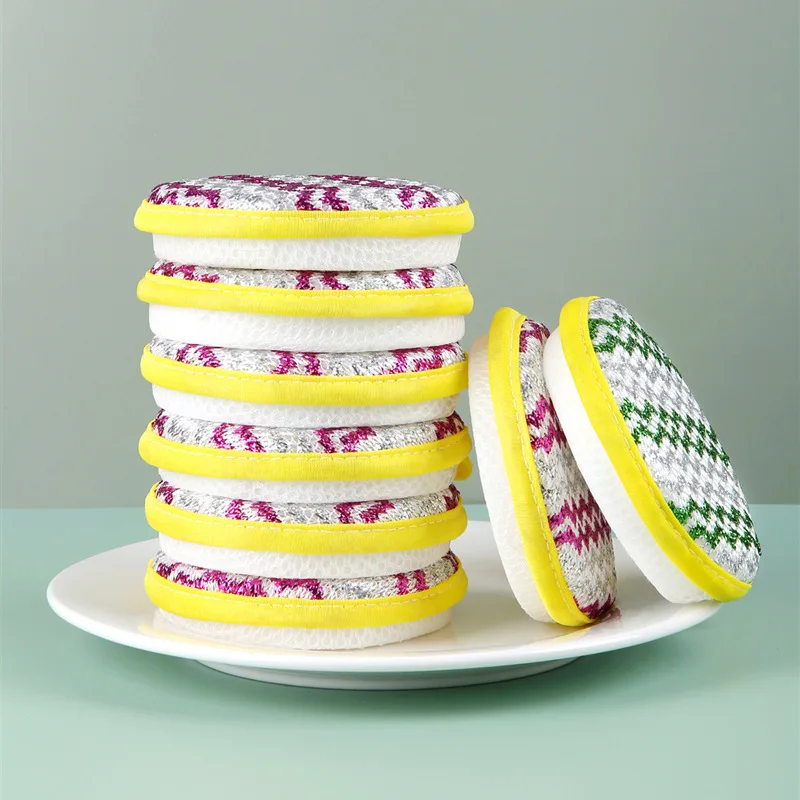 

Dish-Washing Sponge Scouring Pad Kitchen Oilproof Thickened Double-Sided Cleaning Dishcloth Magic Spong Mop Brush Pot