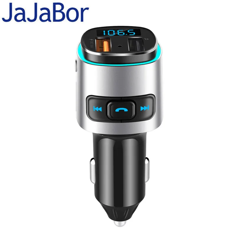 

JaJaBor FM Transmitter Bluetooth Kit MP3 Audio Music Player Handsfree Calling Quick Charge Support Voltage Detection