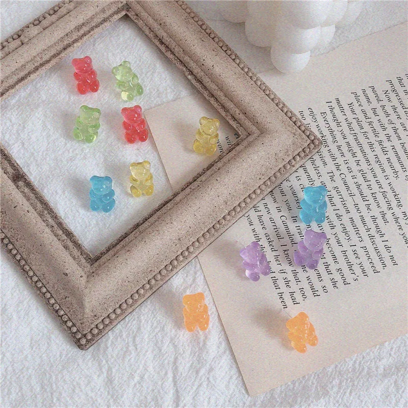 Прекрасный ручной Цвет Фул Ins Стиль Носки с рисунком медведя из мультика серьги