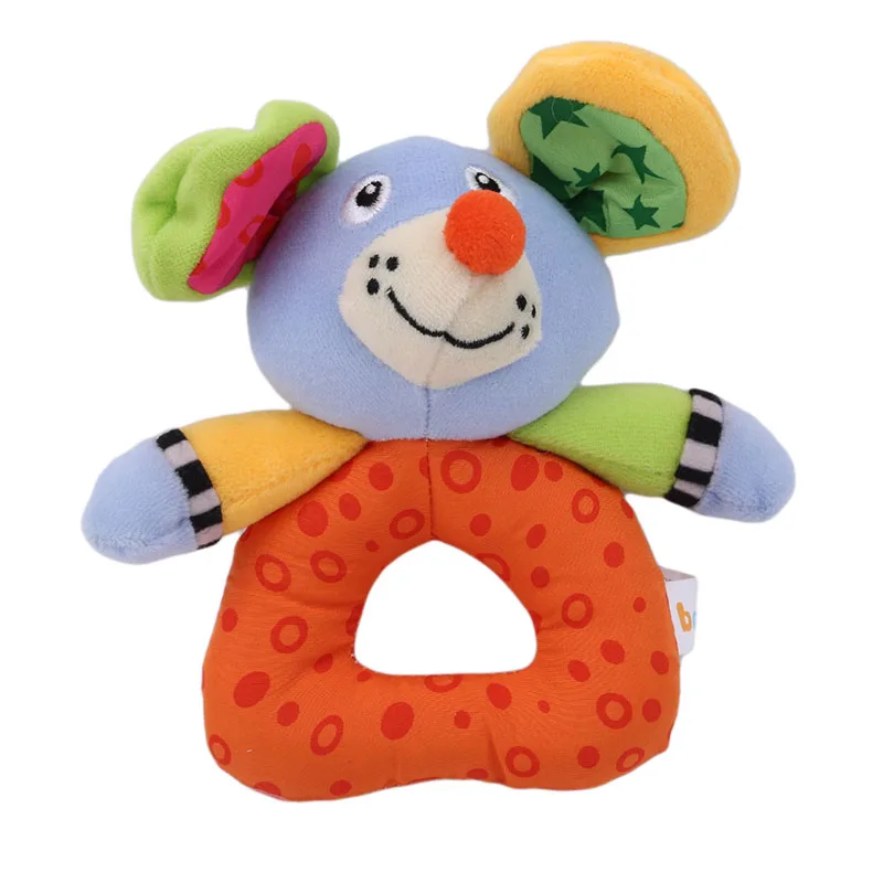 

Baby Plush Toy Soft Cartoon Animal Bear Mouse Tiger Hand Bell Toy Baby Kids Newborn Development Rattle Toys