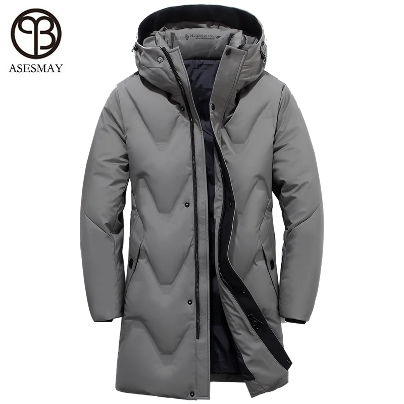 Мужская куртка пуховик с капюшоном и пуховиком на 2019 утином пуху цвет в
