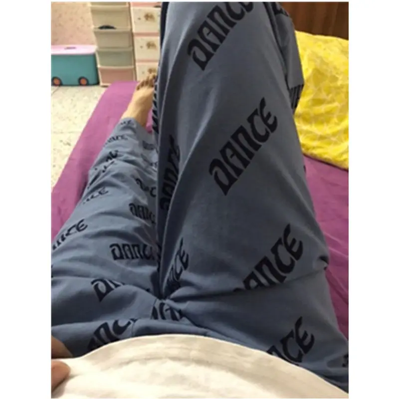 

2021 summer new Korean chic retro college pants children's loose casual letter printed wide leg pants