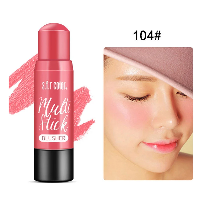 

1pc Face Blush Stick Makeup Cream Shimmer Bronzer Cream Cheek Blusher Cosmetics Long-lasting Brighten Face Color Make Up TSLM1