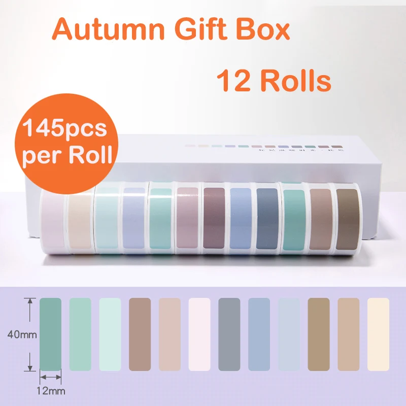 Niimbot D11 D110 D101 Thermal Label Paper Color Roll Set Gift Box Sticker Adhesive Logo Waterproof Printer Machine – Набор водонепроницаемой термопечатной бумаги в рулоне цветовых этикеток с подарочной коробкой, наклейками, клеевым логотипом и принтером