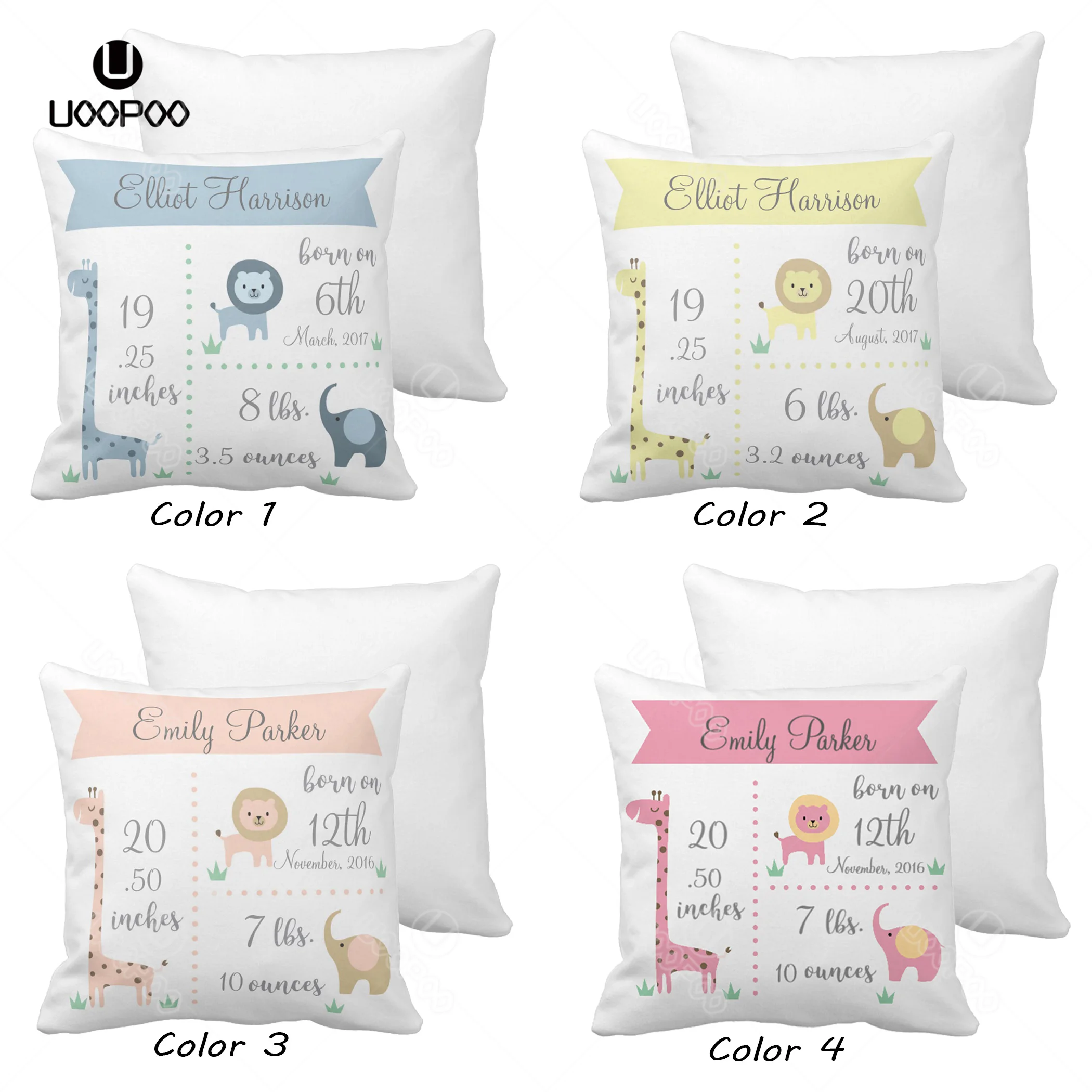 Пользовательские Детские наволочки для подушек милые синие джунгли животные